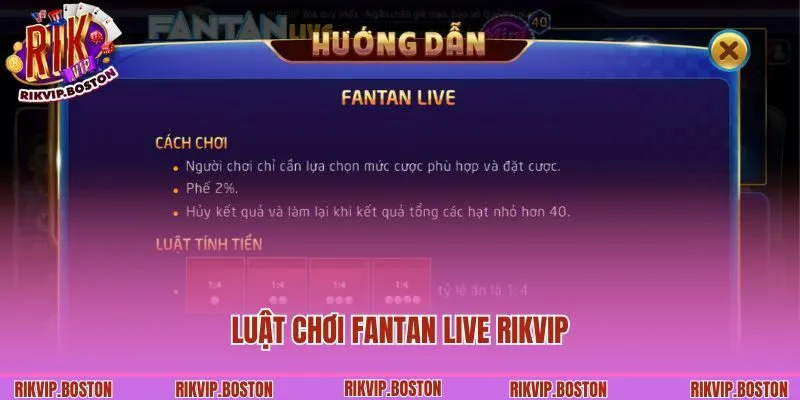 Luật chơi Fantan Live Rikvip và những hình thức phổ biến